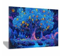 PUQAAEO Modern Tree Of Life Wall Art Two colored tree Large Nature Artwork,Modern Abstract Canvas Paintings,For Living Room Office Home Kitchen Bedroom Decor(multicolored71)-50x70cm Framed