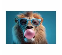 PUQAAEO Print On Canvas Animal The Picture Mighty lions For Home and Hallway Decoration Modern Decoration Portrait Wall Art Painting Pictures(multicolored36)-70x100cm Unframed
