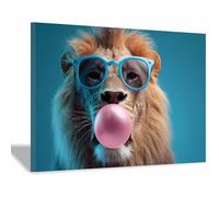 PUQAAEO Print On Canvas Animal The Picture Mighty lions For Home and Hallway Decoration Modern Decoration Portrait Wall Art Painting Pictures(multicolored36)-70x100cm Framed