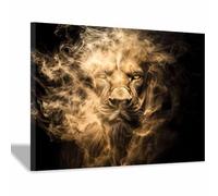 PUQAAEO Print On Canvas Animal The Picture Mighty lions For Home and Hallway Decoration Modern Decoration Portrait Wall Art Painting Pictures(brown176)-80x120cm Framed