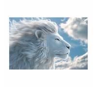 PUQAAEO Print On Canvas Animal The Picture The agile lions For Home and Hallway Decoration Modern Decoration Portrait Wall Art Painting Pictures(white136)-60x90cm Unframed