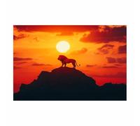 PUQAAEO Print On Canvas Animal The Picture The agile lions For Home and Hallway Decoration Modern Decoration Portrait Wall Art Painting Pictures(orange66)-60x90cm Unframed