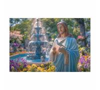 PUQAAEO sacred heart of jesus Jesus and the Doves jesus wall decor，canvas pictures，Suitable for living room, bedroom and church decoration(blue93)-80x120cm Unframed