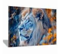 PUQAAEO The Picture of Animal Print On Canvas The agile lions Artistic Wall Art Painting Artwork Pictures For Home Living Room Modern Decor Decoration(multicolored150)-30x45cm Framed