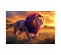 PUQAAEO Wall Art,Animals Canvas Picture Prints The agile lions Modern Aesthetic Posters Prints For Living Room(golden87)-60x90cm Unframed