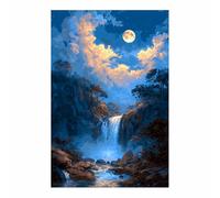 PUQAAEO Wall Art Landscape Picture Canvas waterfall Paintings Modern Artwork for Living Room Wall Decor and Home Décor,Waterproof Artwork.(Purple;199)-40x60cm Unframed