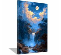 PUQAAEO Wall Art Landscape Picture Canvas waterfall Paintings Modern Artwork for Living Room Wall Decor and Home Décor,Waterproof Artwork.(Purple;199)-70x100cm Framed