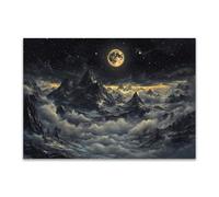 PUQAAEO Wall Art Nature Canvas Painting Picture Abstract scenery Modern Landscape Artwork for Living Room Bedroom Bathroom Office Home Decor(black)-40x60cm Unframed