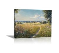 PUQAAEO Wall Art Nature Canvas Painting Picture Abstract scenery Modern Landscape Artwork for Living Room Bedroom Bathroom Office Home Decor(brown)-80x120cm Framed