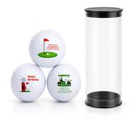 PUQGAOIP 3 Pcs Funny Golf Gifts Set, Golf Balls With Different Patterns Come with Barrels, Birthday Gifts for Women Men, as Golf Accessories to Give to Family, Friends, Colleagues, and Superiors