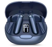 Puqo AI Language Translation Earbuds, 48H Real-Time Bluetooth 5.3 Translator Earbuds, Support 164 Languages with AI App, 3-in-1 Ear Buds with ENC Mic, 5 Translation Modes Earphones, Dark Blue