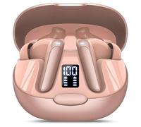 Puqo AI Language Translation Earbuds, 48H Real-Time Bluetooth 5.3 Translator Earbuds, Support 164 Languages with AI App, 3-in-1 Ear Buds with ENC Mic, 5 Translation Modes Earphones, Rose Gold
