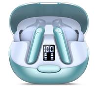 Puqo AI Language Translation Earbuds, 48H Real-Time Bluetooth 5.3 Translator Earbuds, Support 164 Languages with AI App, 3-in-1 Ear Buds with ENC Mic, 5 Translation Modes Earphones, Light Blue