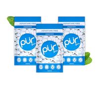 PUR Gum, Peppermint, Xylitol Gum, No Artificial flavour, 165 Count (3x55) | No Artificial Sweeteners, Vegan, Sugar Free, Gluten Free, Soy Free, Nut & Peanut Free, Swiss Made, Keto Friendly chewing gum