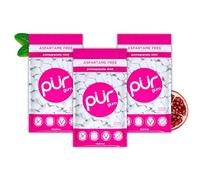 PUR Gum, Pomegranate, Xylitol Gum, No Artificial flavour, 165 Count (3x55) | No Artificial Sweeteners, Vegan, Sugar Free, Gluten Free, Soy Free, Nut & Peanut Free, Swiss Made, Keto Friendly chewing gum