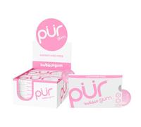PUR Gum | Sugar Free Chewing Gum | 100% Xylitol | Vegan, Aspartame Free, Gluten Free & Diabetic Friendly | Natural Bubblegum Flavoured Gum, 9 Pieces (Pack of 12)
