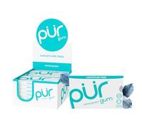 PUR Gum | Sugar Free Chewing Gum | 100% Xylitol | Vegan, Aspartame Free, Gluten Free & Diabetic Friendly | Natural Wintergreen Flavoured Gum, 9 Pieces (Pack of 12)