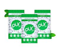 PUR Gum | Sugar Free Chewing Gum | Made with Xylitol | Vegan, Aspartame Free, Gluten Free & Keto Friendly | Natural Spearmint Flavoured Gum, 55 Pieces (Pack of 3)