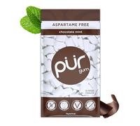 PUR Gum | Sugar Free Chewing Gum | Made with Xylitol | Vegan, Aspartame Free, Gluten Free & Keto Friendly | Natural Chocolate Mint Flavoured Gum, 55 Pieces (Pack of 1)