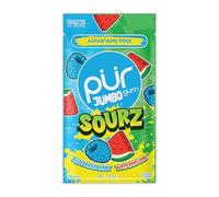 PUR Jumbo SOURZ Gum | Aspartame Free Chewing Gum | Made with Xylitol | Natural Flavour | Sour Blue Raspberry, Sour Watermelon, 20 Pieces (Pack of 1)