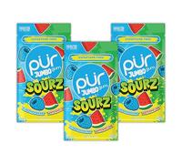 PUR Jumbo SOURZ Gum | Aspartame Free Chewing Gum | Made with Xylitol | Natural Flavour | Sour Blue Raspberry, Sour Watermelon, 20 Pieces (Pack of 3)