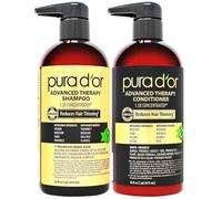 PURA D’OR Advanced Therapy System Shampoo & Conditioner - Increases Volume, Strength and Shine, Sulfate Free, Made with Argan Oil, All Hair Types, Men & Women, 473 ml (Packaging may vary)