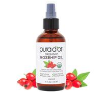 PURA D'OR (118 ml) Organic Rosehip Seed Oil 100% Pure Cold Pressed, USDA Certified Organic, All Natural Anti-Aging Moisturizer Treatment for Face, Hair, Skin & Nails, Men & Women (Packaging may vary)