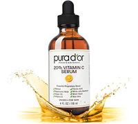 PURA D'OR 20% Vitamin C Serum (118 mL) With Hyaluronic Acid, Ferulic Acid, Vitamin E, Super Anti-Oxidants, Argan Oil & Aloe Vera - Professional Strength