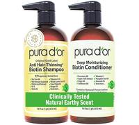 PURA D'OR Gold Label Anti-Thinning Deep Moisturizing Therapy Shampoo & Conditioner Set, Clinically Tested Effective Solution, Infused with Organic & Natural Ingredients for All Hair Types, Men & Women
