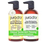 PURA D'OR Gold Label Anti-Thinning Deep Moisturizing Therapy Shampoo & Conditioner Set, Clinically Tested Effective Solution, Infused with Organic & Natural Ingredients for All Hair Types, Men & Women