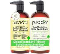 PURA D'OR Gold Label Anti-Thinning Deep Moisturizing Therapy Shampoo & Conditioner Set, Clinically Tested Effective Solution, Infused with Organic & Natural Ingredients for All Hair Types, Men & Women