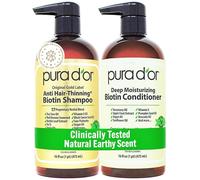 PURA D'OR Gold Label Anti-Thinning Deep Moisturizing Therapy Shampoo & Conditioner Set, Clinically Tested Effective Solution, Infused with Organic & Natural Ingredients for All Hair Types, Men & Women