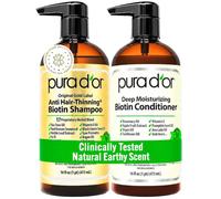 PURA D'OR Gold Label Anti-Thinning Deep Moisturizing Therapy Shampoo & Conditioner Set, Clinically Tested Effective Solution, Infused with Organic & Natural Ingredients for All Hair Types, Men & Women