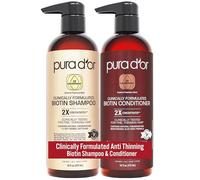 PURA D'OR Professional Grade Hair Thinning Therapy Shampoo & Conditioner Regimen Clinically Tested Super Concentrated for Maximum Results, Sulfate Free Natural & Organic Ingredients, Men & Women