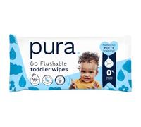 Pura Flushable Baby Wipes 60 Count Sensitive Skin