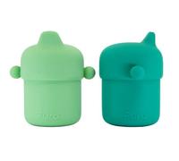 Pura my-my Silicone Sippy Cup 5oz/150ml - Training Cup, Reusable, Platinum Food Grade Medical Grade, Spill Proof Cups for Kids, Toddlers, Babies & Infants - 2-Pack (Mint & Moss)