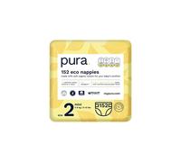 Pura Premium Eco Baby Nappies Size 2 (Mini 3-6kg / 6-13 lbs) Monthly Pack 4 x 38 per pack, 152 Newborn Nappies, New Baby, EU Ecolabel Certified , Made