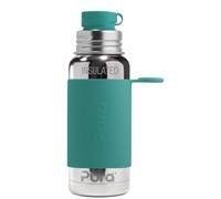 Pura Sport 16oz/473ml Insulated Bottle w/Sport Sleeve & Silicone Big Mouth Sport Top - Stainless Steel, Warm & Cold, Leak-Proof & Spill-Proof for Kids, Toddlers, Preschoolers - Mint
