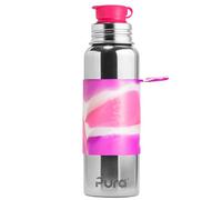 Pura Sports Water Bottle 850ml Stainless Steel Water Bottle with Cap and Silicone Sleeve for Sports Sports (Pink Swirl Pattern(Plastic, Non-Toxic, BPA Free)