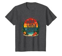 Pura Vida Boricua: Tropical Paradise Puerto Rican Pride T-Shirt, Kids, Dark Heather Grey, 10 Years
