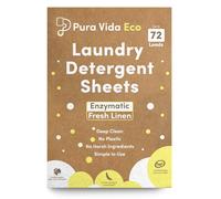 Pura Vida Eco Laundry Detergent Sheets - 36 Sheets (up to 72 Loads) - Fresh Linen Scent - Great for Sensitive Skin, Baby Clothes, Travel and Dorm Life