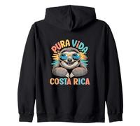 Pura Vida Sloth Lovers Costa Rica Relaxed Tropical Vibes Zip Hoodie