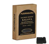 PuranGuru Handmade Black Kalava Moli Thread | 3 Spools x 50 Meters | Pure Cotton Kalawa Mauli | Nazar Battu Kala Dhaga | Nazar Suraksha Raksha Sutra | Holy Black Thread for Evil Eye Protection Anklet