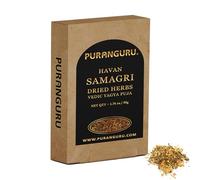 PuranGuru Havan Samagri for Puja | 50g/1.76 oz | Vedic Yagya Puja Hawan Samagri | Fragrant Natural Dried Herbs for Burning | Home Havan Kund Homam Samagri | Energy Cleansing, and Spiritual Protection