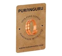 PURANGURU Pure Copper Wrap Ring | Adjustable Size | Tibetan Wellness Healing Spiral Ring | Hand Forged Open Band Finger Ring | Solid Copper Rings for Arthritis | Unisex Medicine Rings for Men & Women