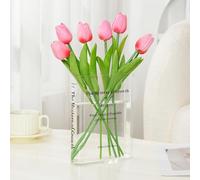 Puransen Book Vase for Flowers Aesthetic Room Decor, Artistic and Cultural Flavor Decorative Acrylic Vase, Unique Home/Bedroom/Office Accent, A Book About Flowers (Clear Color)