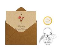 PuraQuot 1-piece Set Dog Keychain Greeting Card to Commemorate the Beautiful Moment with Your Pets Dog Memorial Gifts Pet Memorial Gifts Pets Bereavement Gifts Loss Of Pet Gift(STYLE:Round Pendant)