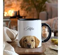 Puratails Personalised Golden Retriever Dog Mug Design with Name Mum & Dad Gifts (Black)
