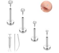 Purbeaut 18G/20G Seamless Push-in Flat Back Nose Studs Lip Studs Nose Piercing Jewelry 14K Gold For Women and Men Hypoallergenic Medical Steel no Thread Nostril Tragus and Helix Piercing Jewelry, 18