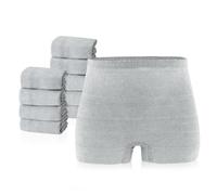 PurComfy 10 Pcs Postpartum Underwear for Women, High Waisted Disposable Boyshort Underwear for Mom Postpartum, Seamless Under Wear for Postpartum Essentials, Waist 28"- 42" Stretched, Grey